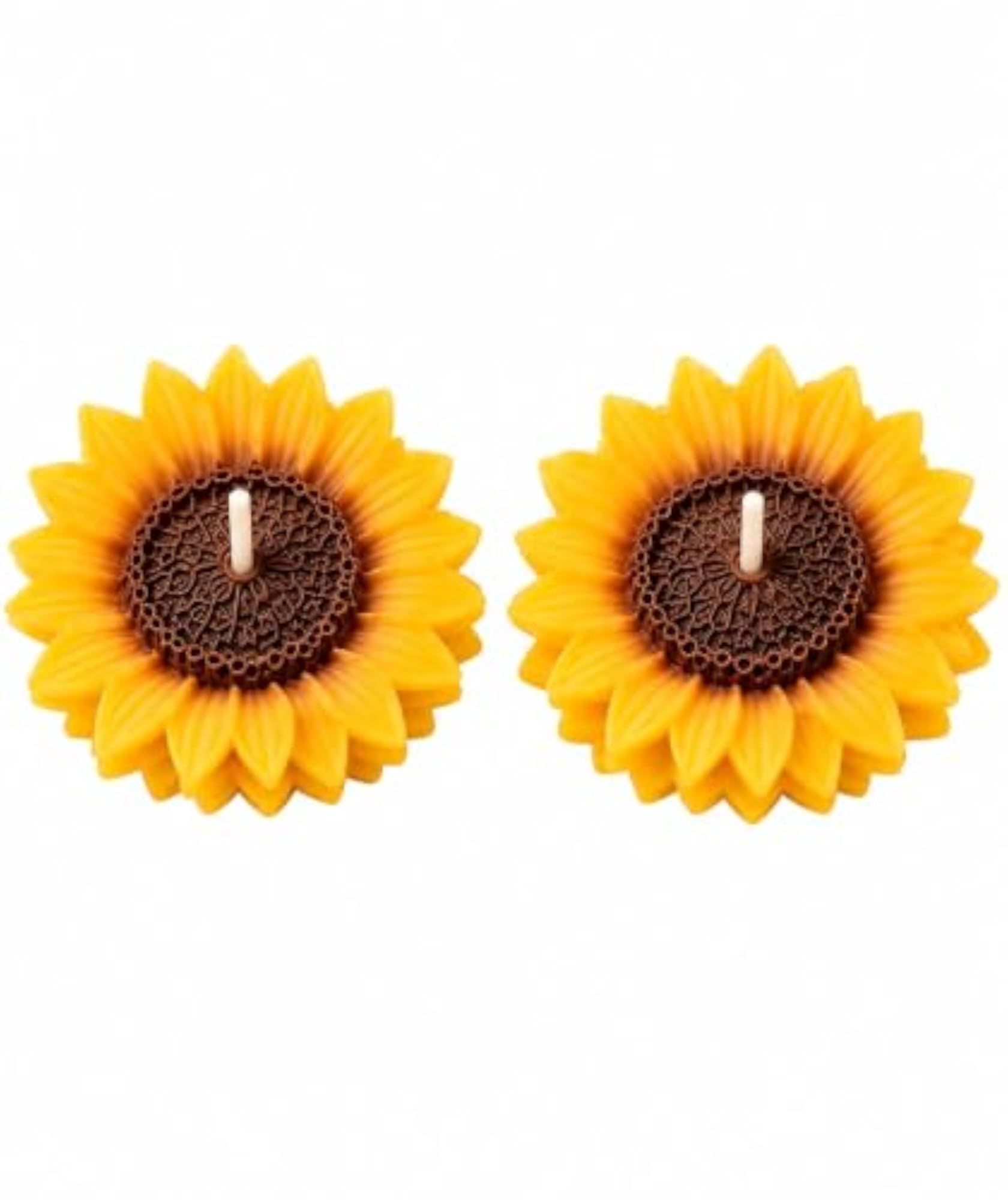 Decorative Multicolor Sunflower Designer Candle Set (Pack of 2)