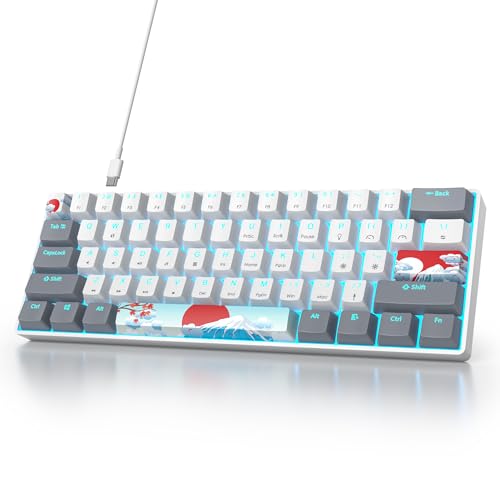 Image of 60 Percent Gaming Keyboard 61 Keys Wired Mechanical Keyboard Ultra Compact Key Board Red Switch LED Backlit for Windows Laptop Gamer(61Huibai)