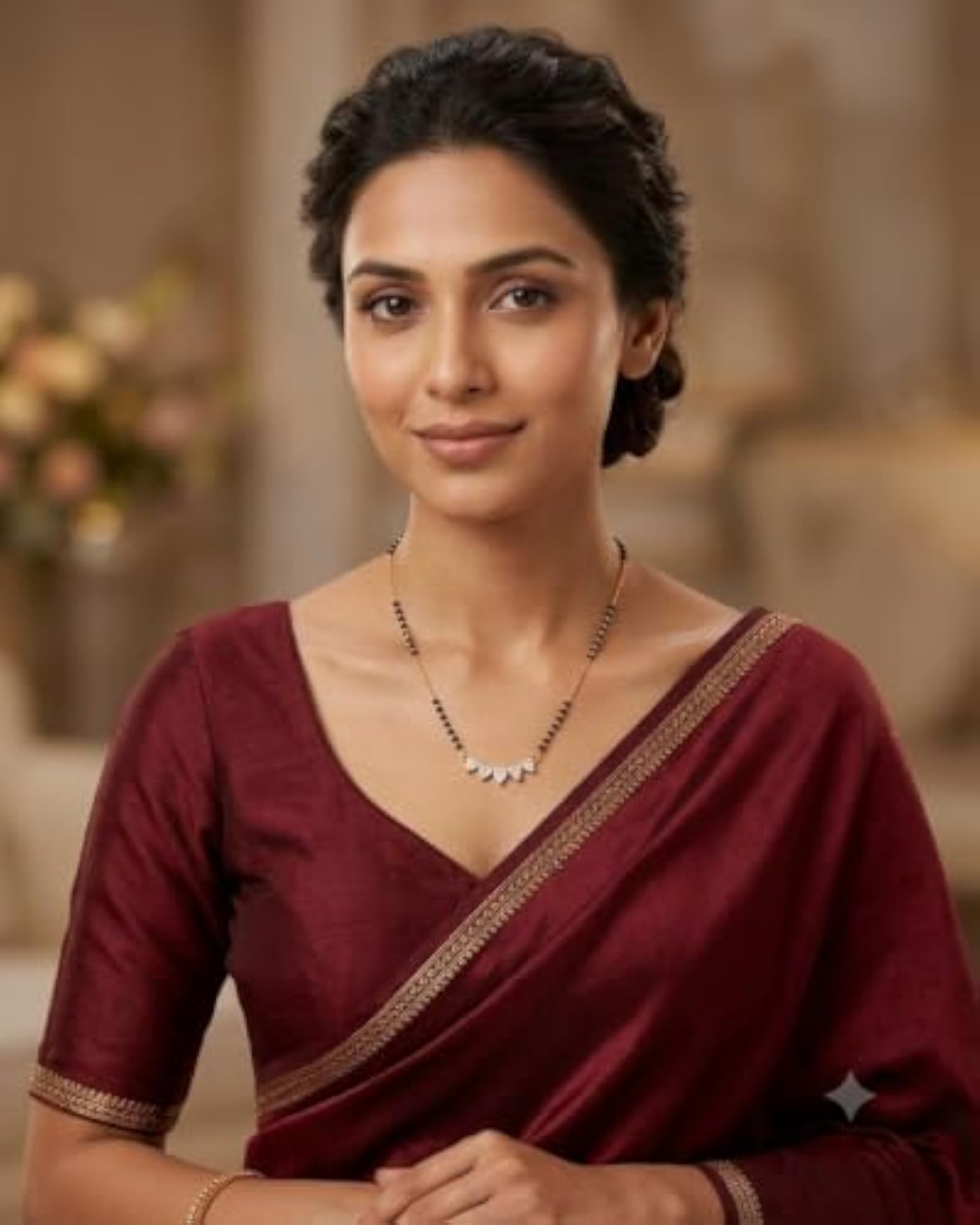Aarikaa Classic Elegance Black Bead Mangalsutra Necklace with Heart-Cut CZ Pendant