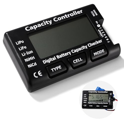Lyeteung RC CellMeter 7 Testeur de Capacité Numérique Batterie, Vérificateur Contrôleur de Tension pour Batterie LiPo Life Li-ion NiMH