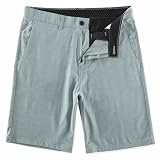 AIRDYNAM Men's Hybrid Golf Dress Shorts Lightweight Quick Dry Casual with Flat Front 9-Inch Inseam and 4 Pockets SEA Green 36