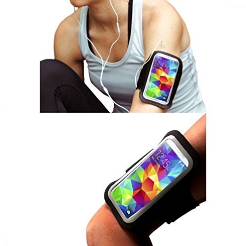 Sports Gym Exercise Jogging Armband + Retractable Stereo In-Ear Headset With Mic For Verizon Samsung Galaxy Nexus Lte - Verizon Samsung Galaxy S 3 Sch-I535 - Verizon Samsung Galaxy S 4 Sch-I545 - Verizon Samsung Galaxy S5 (Sm-G900V) - Verizon Samsung Galaxy S6 Edge (Sm-G925V) #TOP4