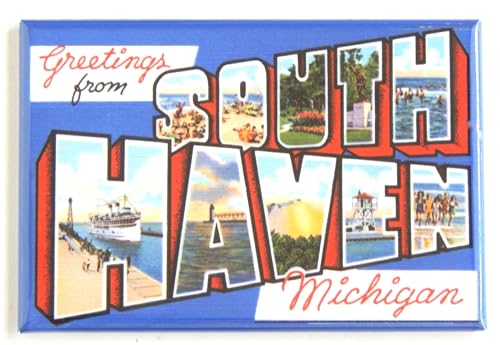 Imán de Nevera Greetings from South Haven 1.75x2.75 in miniatura 1