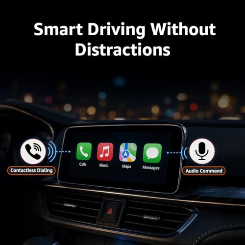 Image of Amazon Basics 2-in-1 Wireless Car Receiver, Converts Wired Auto Android & CarPlay to Wireless, Bluetooth Connectivity, Only for Cars with OEM Installed Wired Android Auto /CarPlay