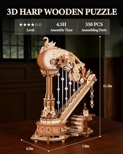 Puzzle 3D bois harpe ROBOTIME, le cadeau idéal pour mélomane - 6