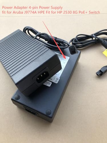 Power Adapter 4-pin Power Supply fit for Aruba J9774A HPE Fit for HP 2530 8G PoE+ Switch