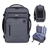 ECOHUB 17' Small Travel Backpack, United Airlines Personal Item Bag 17x10x9 with 16 Pockets, Water Resistant Rucksacks Fit 15.6' Laptop, AirTag Pocket, Lightweight Casual Daypack, 25L, Grey Green