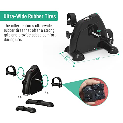 Sivaexilis Under Desk Bike Pedal Exerciser For Seniors, Mini Peddler Exerciser With Lcd Display & Anti-Slip Mat, Foot Pedal Exerciser For Home Office Legs/Arms Workout, Gifts For Elders (Black) #TOP1