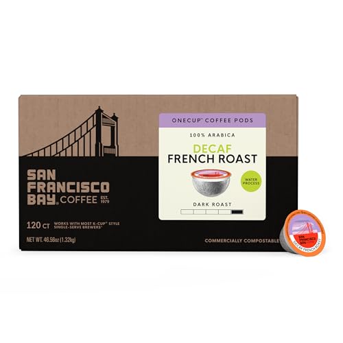 Image of San Francisco Bay Decaf K-Cup Coffee Pods, Decaf French Roast (80 ct), Dark Roast, Commercially Compostable Single-Serve Coffee Pods, Swiss Water Process