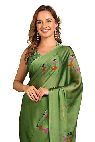 Image of MIRCHI FASHION Women Saree Floral Printed Chiffon | Breathable Lightweight Summer Sari for Office and Daily Use with Unstitched Blouse (Available in 20 Styles)