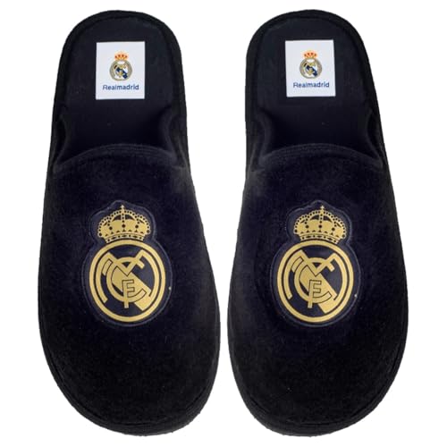 MARPEN SLIPPERS Zapatillas Para Casa Hombre Real Madrid CF Oficiales – Pantuflas Ligeras Con Pelo Suave, Suela Flexible EVA Reciclada, Antideslizantes, Lavables, Hechas En España - Talla 43