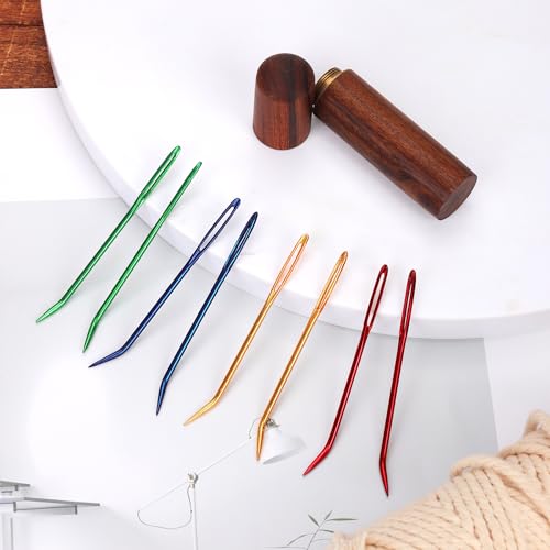 Xihircd 1002127 8Pcs Large Eye Darning Needles For Wool, Stainless Steel Embroidery Needles Large Eye Hand Knitting Needles Tapestry Needles Yarn Sewing Needle thumb #2