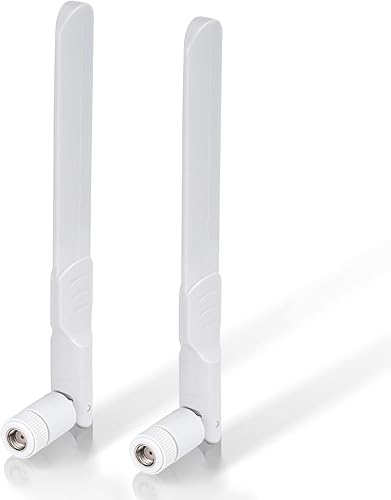Miniatura 7 de Bingfu WiFi de banda dual 2.4GHz 5GHz 5.8GHz 8dBi MIMO RP-SMA macho antena blanca (paquete de 2) para enrutador WiFi, tarjeta de red inalámbrica