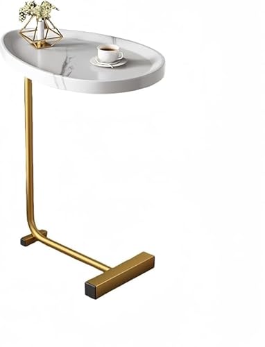 AZIEBAYC 字デザインスモールサイドテーブル 木目調 カフェ風デザイン 小物置き機能 落下防止設計 安定性 軽量 ミニサイズ リビングルーム・ベッドスペース・ソファー脇適用 おしゃれ