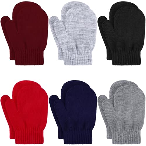 Glooarm Toddler Mittens Winter Baby Gloves Kids Knitted Magic Mittens Bulk for Boy Girls