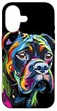 Installazione facile Custodia per iPhone 17 Boxer Cane colorato viso divertente cucciolo Art Amante Nero
