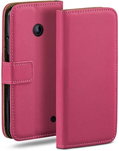 moex Book Case für Nokia Lumia 630/635 Handyhülle mit Kartenfach, Hülle klappbar 360 Grad Schutzhülle, Klapphülle Flip Case Cover, PU Leder Handytasche Lederhülle, Pink moex Book Case für Nokia Lumia 630/635 Handyhülle mit Kartenfach, Hülle klappbar 360 Grad Schutzhülle, Klapphülle Flip Case Cover, PU Leder Handytasche Lederhülle, Pink