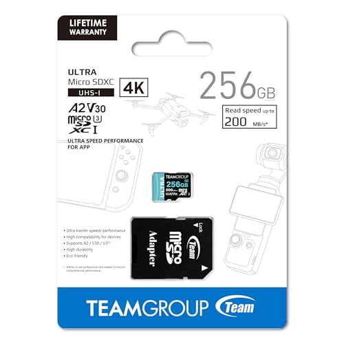 Tarjeta Micro SDXC 256 GB V30 Teamgroup para grabación continua de seguridad y cámaras domésticas 7