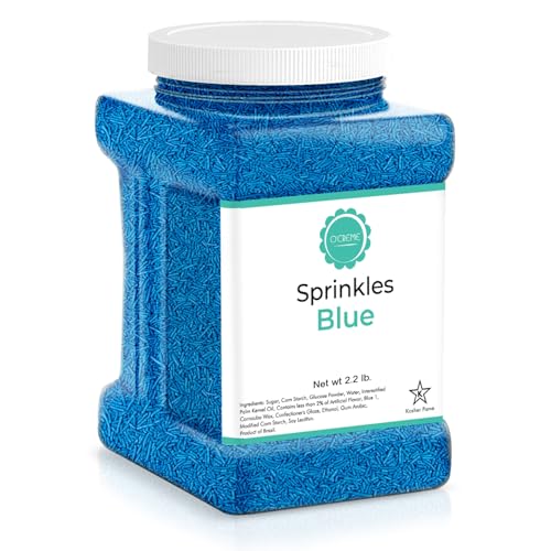 Image of O'Creme Blue Sprinkles for Cake Decorating, 2.2 lb | Kosher Pastel Sprinkles for Cupcakes, Cookies, Cakes, Ice Cream