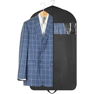 Garment Bag for Hanging Clothes – Travel Suit Bag Closet Covers for Men and Women – Long Dress, Mens Jackets, Coats, Shirts, Dance Clothing Protector, Zipper Hanger Wardrobe Dust Cover (42 Inch)