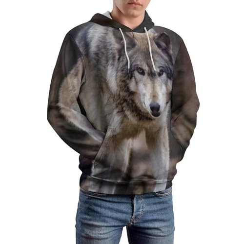 Sweats à capuche loup contre le froid avec ce pull unisexe confortable manche longue S