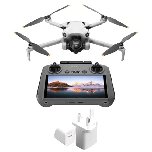 DJI Mini 4 Pro (DJI RC 2), Folding Mini-Drone with 4K HDR Video Camera for Adults, Under 0.549 lbs/249 g, 34 Mins Flight Time, 20 km Max Video Transmission Distance, Omnidirectional Vision Sensing