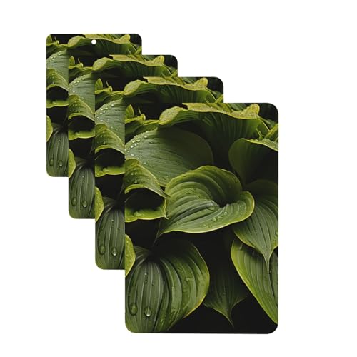 モイストギボウシの葉 4個 車用芳香剤 ラベンダーハンギング香り付きカード 自動車用 香り ハンギングシート 長方形 車 ホーム オフィス クローゼット バスルーム用