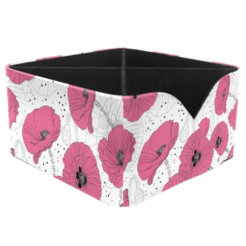Pot à crayons rose coquelicots pour stations de maquillage et coiffeuses - 2