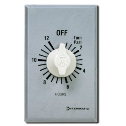 Intermatic ff412h im Spring Loaded Wall Timer DPST Brushed Metal Finish