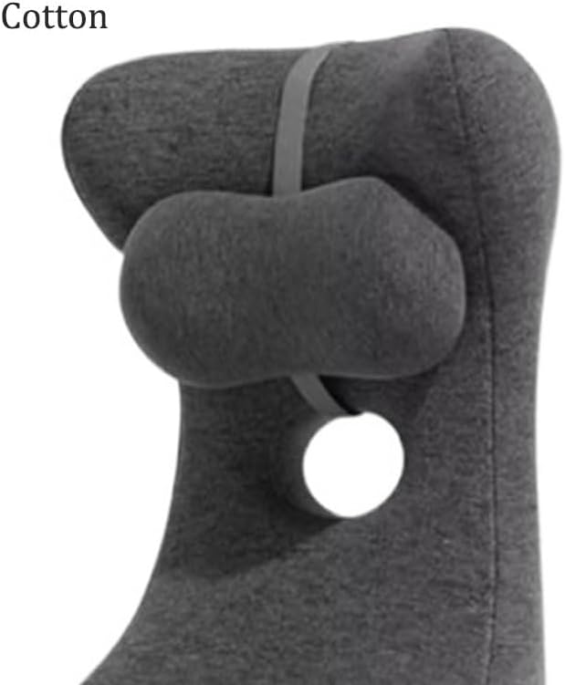 Grey Cotton Office Lumbar Support Pad for Prolonged Sitting