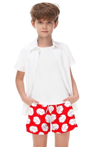 Image of AOBUTE Kid July 4th Shorts Quick Dry Hawaiian No Liner Swim Trunk with Pockets 5-14 Years