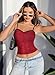 Avidlove Camisole Tops for Women Mesh Tank Top Sexy Y2K Tops Sweetheart Neck Trendy Cami Shirts (Wine Red, M)
