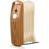 アイリスオーヤマ(IRIS OHYAMA) ヒーター オイルヒーター 3.3畳 ウェーブ型 500W 小型 コンパクト 温度調節可能 転倒オフ機能 メカ式 足元 省エネ 暖房 POH-505K-ML 木目ナチュラル