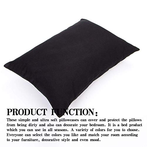 Ntbay 2 Pack Cotton 13" X18" Pillows With Toddler Microfiber Pillowcases, Soft Kids Crib Pillows For Sleeping With Zippered Baby Travel Pillow Cases In Daycare Preschool, Black #TOP3