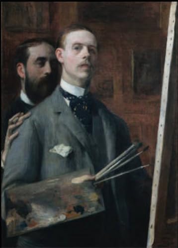 Tableau sur toile autoportrait Jacques Emile Blanche 60x90cm pour decoration murale