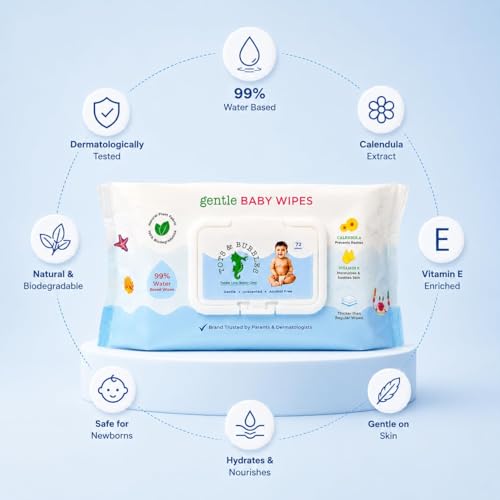 Image of Tots & Bubbles 99% Pure Water Baby Wipes | Plant Based, Unscented Newborn Wet Wipes, Thick & Gentle for Sensitive Skin - 72 Count with Lid (Pack of 4)