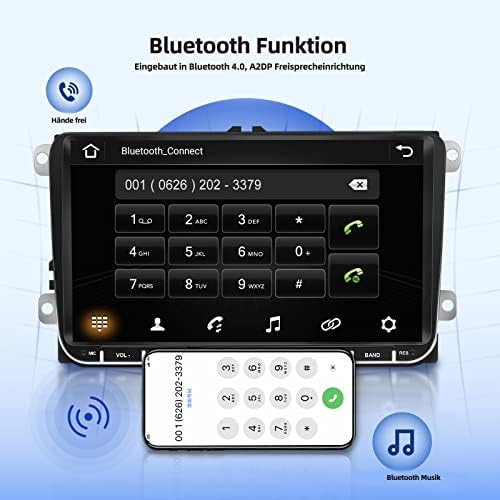 9 inch Car Radio for VW Volkswagen Passat Jetta Golf T5 Transporter Touran MK5 Polo Android 10 Car Stereo, Mirror link/Bluetooth/FM Radio/GPS Navi/RCA/EQ Player with Backup Camera (1+16G)