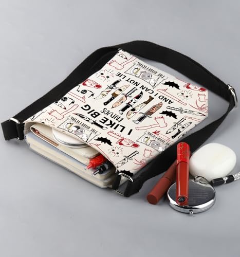 CMNIM Horror Movie Crossbody Bag Scary Movie Gifts for Horror Fan I Like Big Knives and I Can Not Lie Halloween Party Gift4
