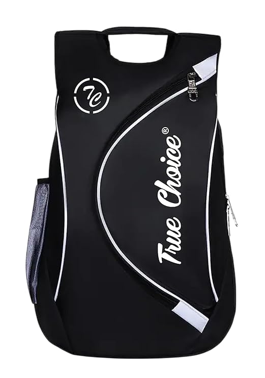 Stylish 45L Backpack for Men & Women | Water Resistant Lightweight Casual Bag with Multiple Compartments for School, College, Office & Travel (Black & White)-image-48