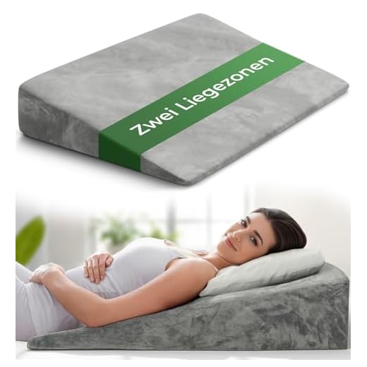 Keilkissen für Bett und Couch, Matratzenkeil, Reflux Kissen [mit 2 Liegezonen], Lesekissen zur Schlaferhöhung Rückenkissen als Bettkopfteil, Betterhöher, Rückenstützkissen, Beinkissen oder Venenkissen