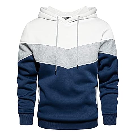 MANLUODANNI Mens Hooded Sweatshirt Long Sleeve Print Hoodie Pullover Sweatershirt with Pockets, 90White-L Cover