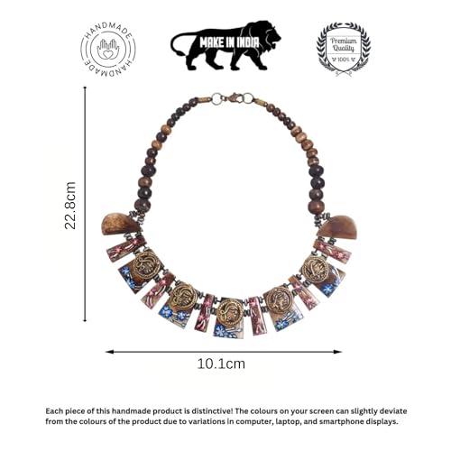 Image of AAKRITI ART CREATIONS Handcrafted Ethnic & Tribal Necklace Collection | Dhokra, Boho, Talisman & Statement Designs | Artisan Collar, Pendant & Lariat Jewelry for Women