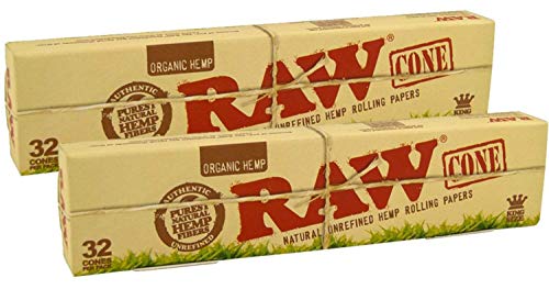 RAW Organic Pre-Rolled Cones King Size - 2 x 32 Stück - 109 mm - Basic64