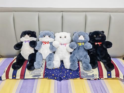 HUIJUFU Realistisches Katzenplüschtier, 45 cm, Kuscheltier, lebensechte ausgestopfte Katze, weiches Plüschtier, Peluche de Gato (Black)