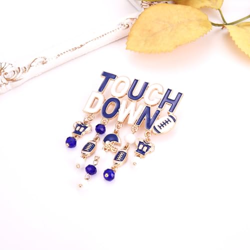 Image of Game Day Brooches for Women Football Brooch Pins Touch Down Brooches Red Black Blue White Team Spirit Accessories Game Day Outfits Football Jewelry Party Favor Gifts