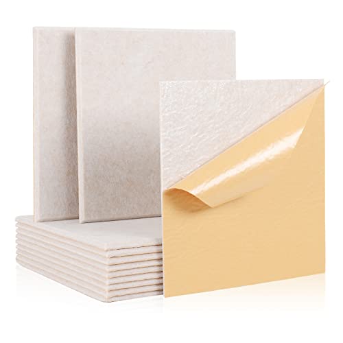 Rdutuok 12 Pièces Auto-Adhésif Mousses Acoustiques, 30 x 30 x 1 cm, Absorbeurs Acoustiques, Panneaux Acoustiques, Pour Studio d'enregistrement, Bureau, Studio,Décoration Murale (Camel)