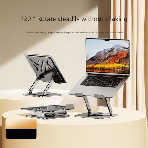 Soporte ajustable para portátil con base rotatoria 360° miniatura 2
