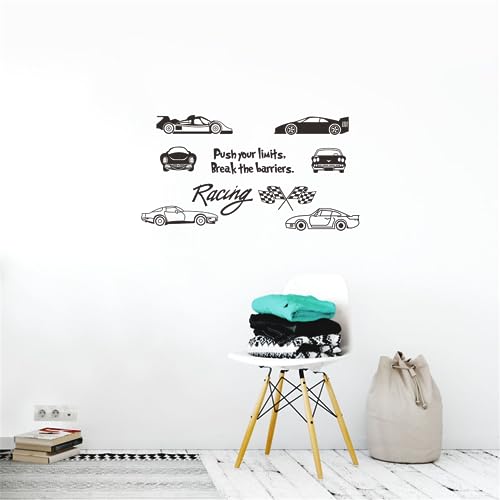 Vinilo decorativo adhesivo coche de carrera para pared miniatura 6