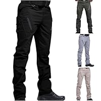 Generisch Taktische Hose Herren Baumwolle Cargohose Militär Tactical Hose Sommer Cargo Jeans Outdoor Arbeitshosen Männer Leichte Wanderhose Atmungsaktiv Große Größen Outdoorhose Sale Schwarz L