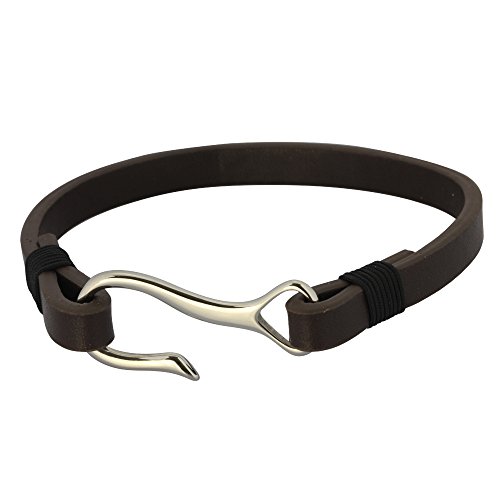 Leather Bracelet by Austaras - S Hook Clasp Nautical Fishing Hook